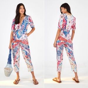 NWT Farm Rio Boboikat Jumpsuit Size Medium *Missing Belt*